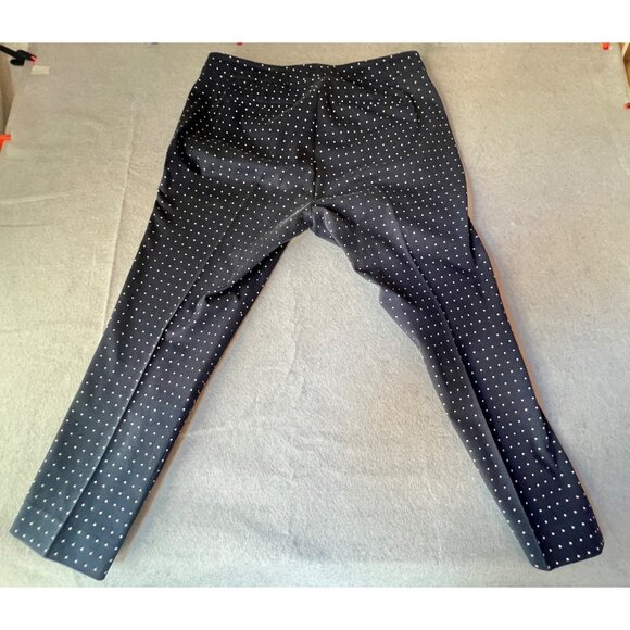 Lauren Ralph Lauren Women's Navy & White Polka Dot Straight Leg Trousers Size 16 - Picture 2 of 10